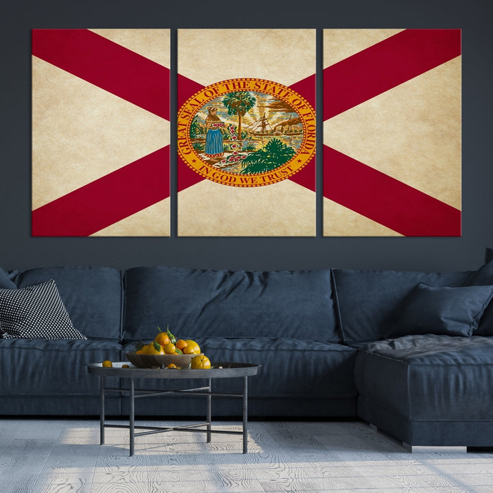 Lienzo grande con diseño de bandera de los estados de Florida