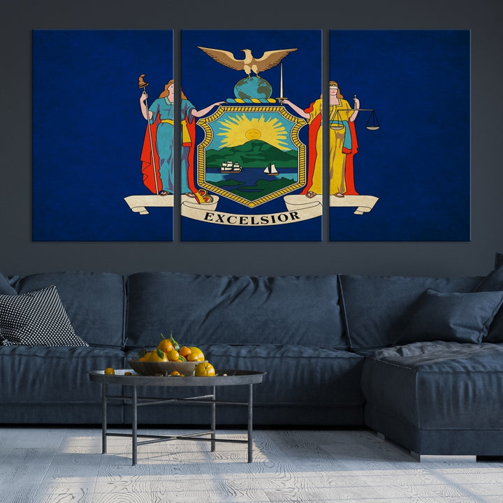 New York States Flag Wall Art Canvas Print