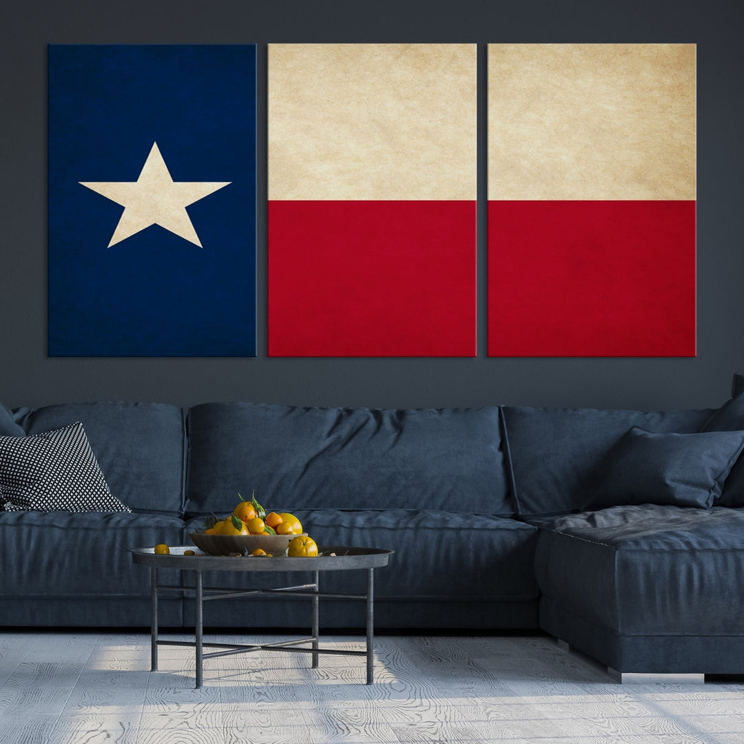 Texas States Flag Wall Art Canvas Print