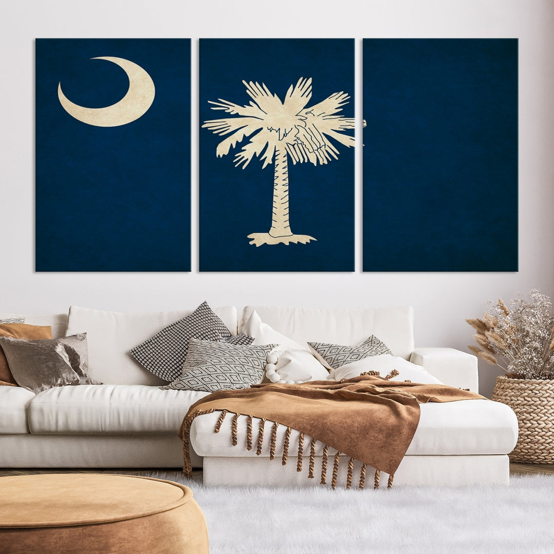 South Carolina States Flag Wall Art Canvas Print