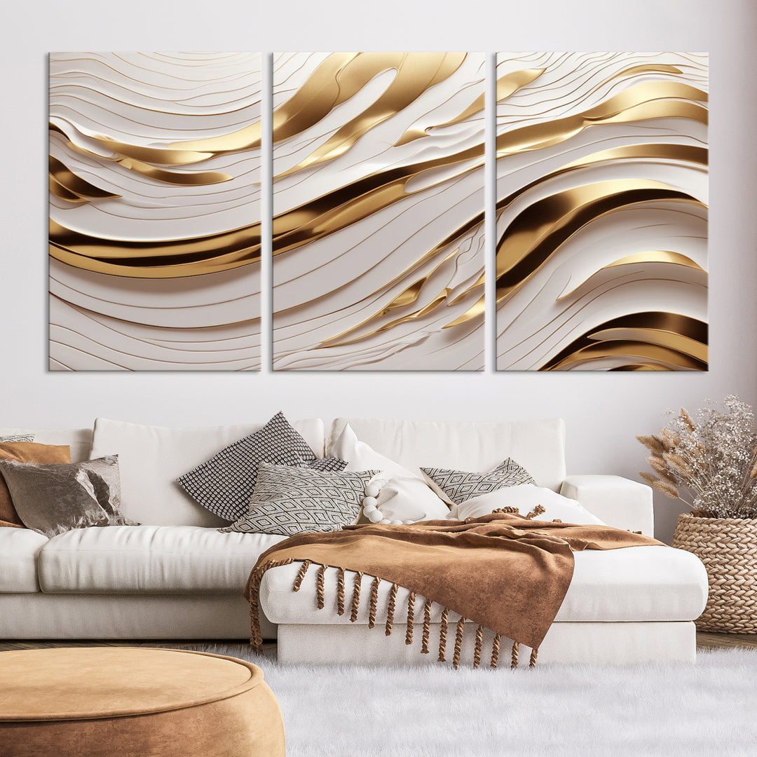 Gold Abstract Wall Art Canvas Print