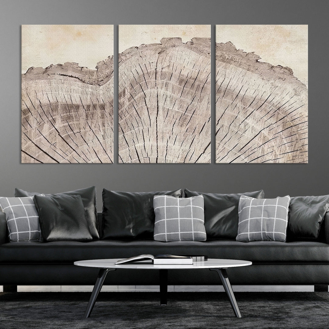 Canvas Print Wall Art Wood Tree Rings Abstract Illustrs Art Boho