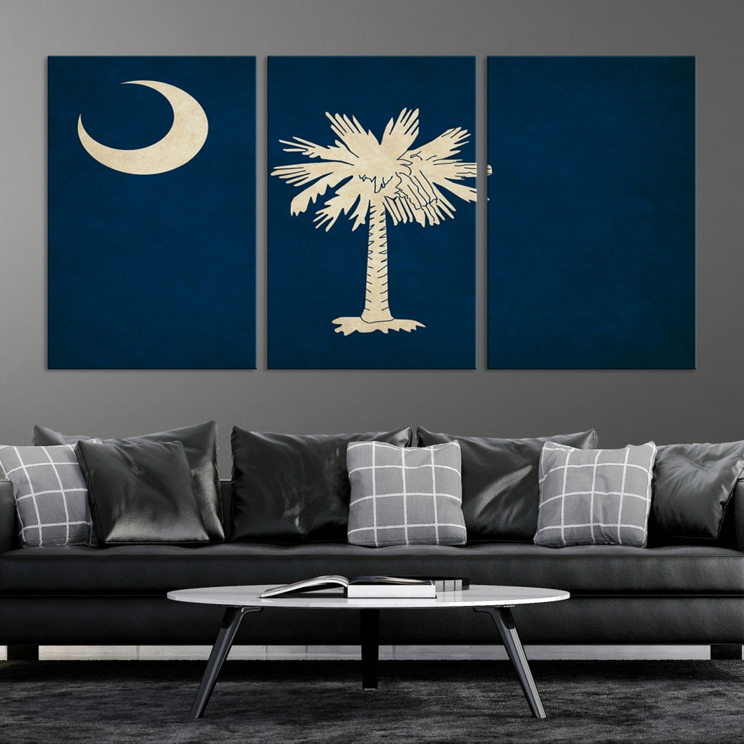 South Carolina States Flag Wall Art Canvas Print