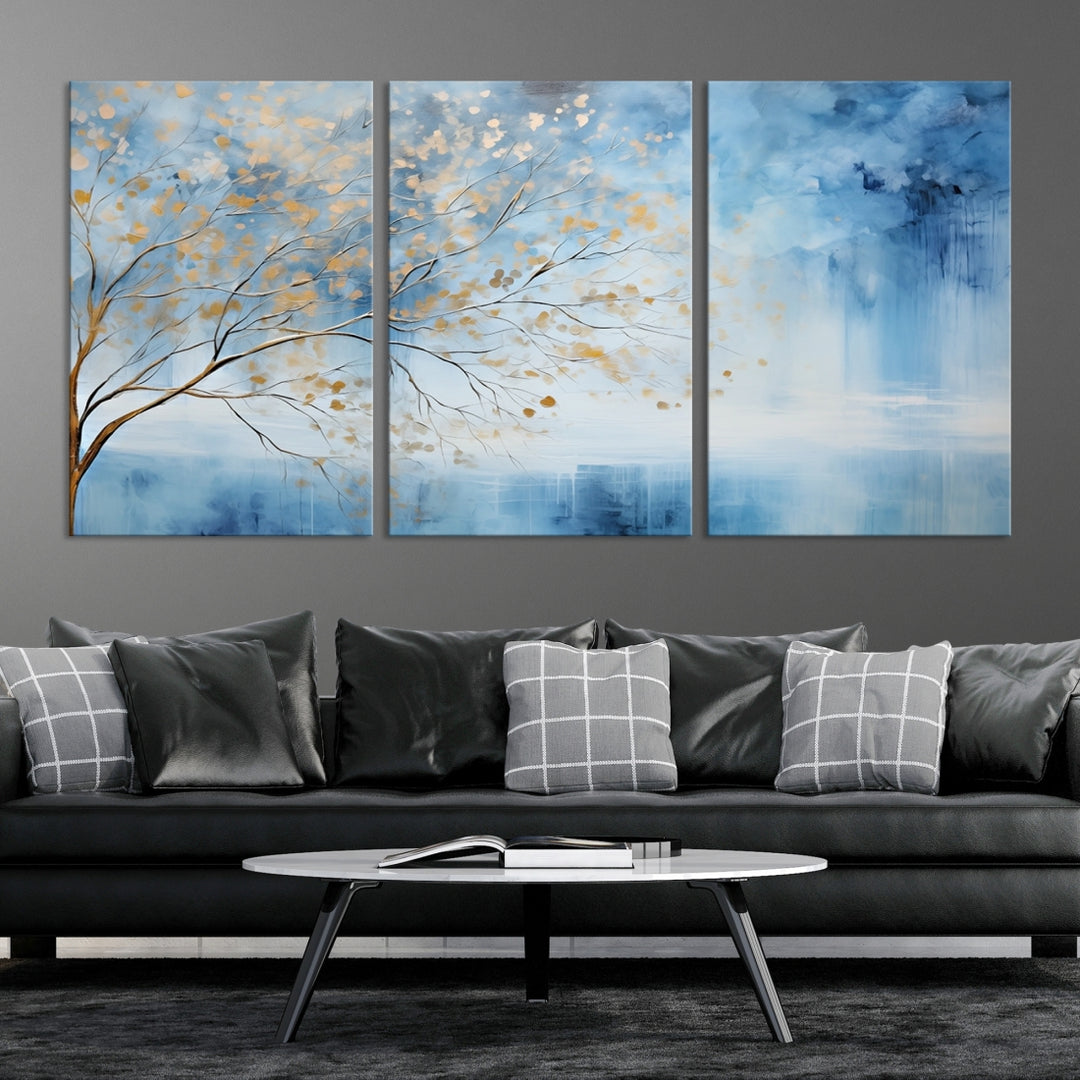 Blue Abstract Tree Wall Art Canvas Printing