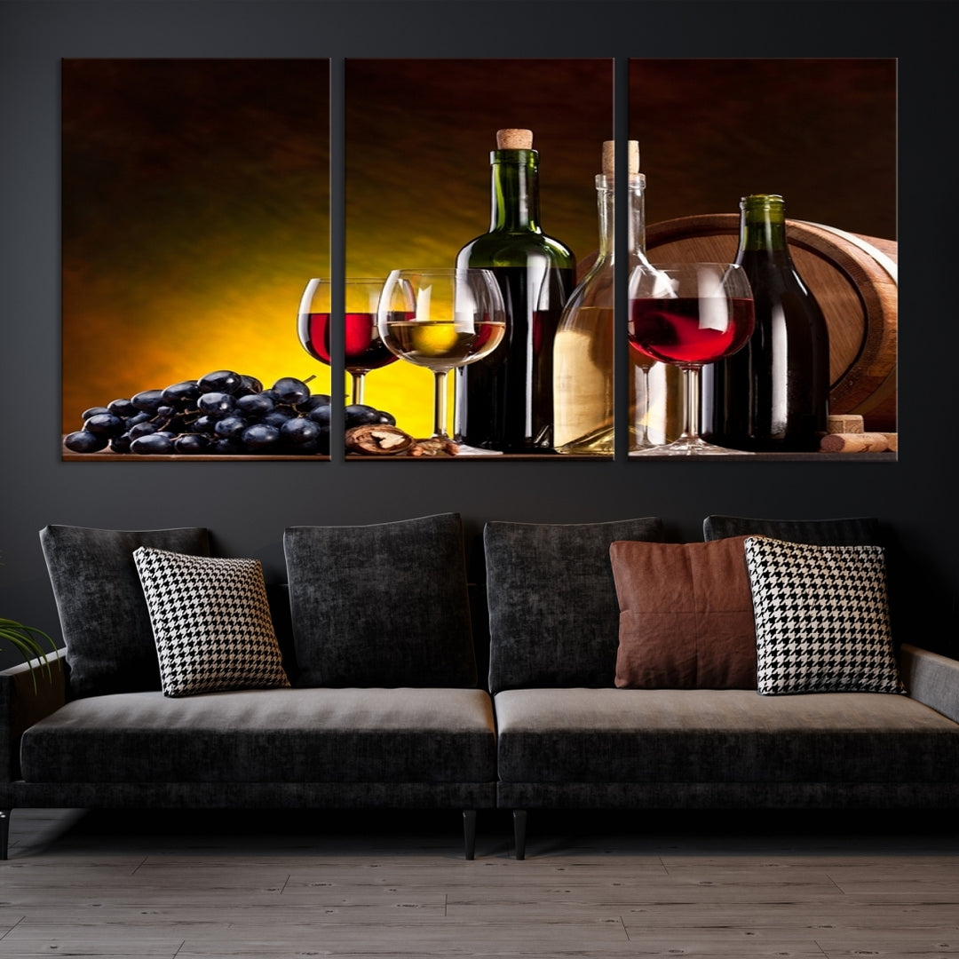 Vin rouge et blanc Impression sur toile