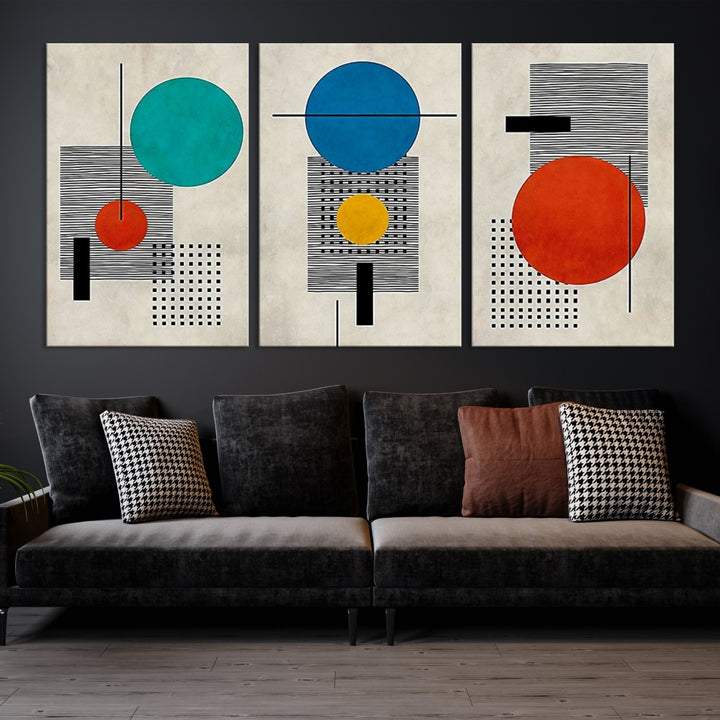 Impresión en lienzo Arte de pared Conjunto de 3 anillos Bohgo Ilustraciones abstractas Arte moderno minimalista Decoración boho