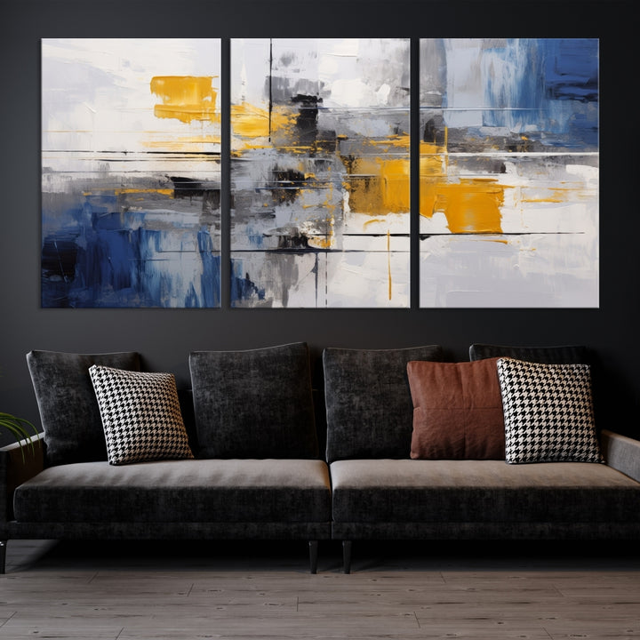 Impresión abstracta de arte de pared - Decoración moderna - Arte contemporáneo - Lienzo enmarcado grande - Oficina en el hogar - Diseño minimalista