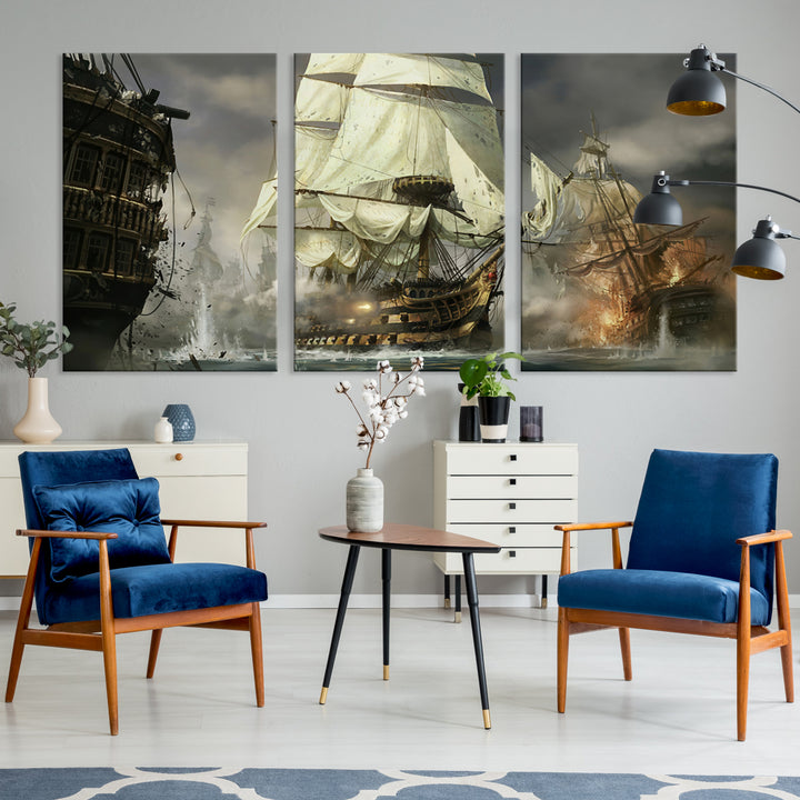 Pirate Ship War Wall Art Canvas Print