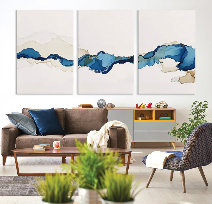 Canvas Print Wall Art Set of 3 Abstract Illustrs Art Wall