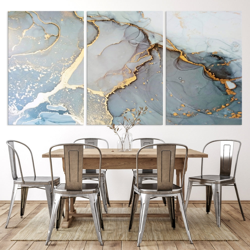 Gold Marble Canvas Wall Art Abstract Painting Print