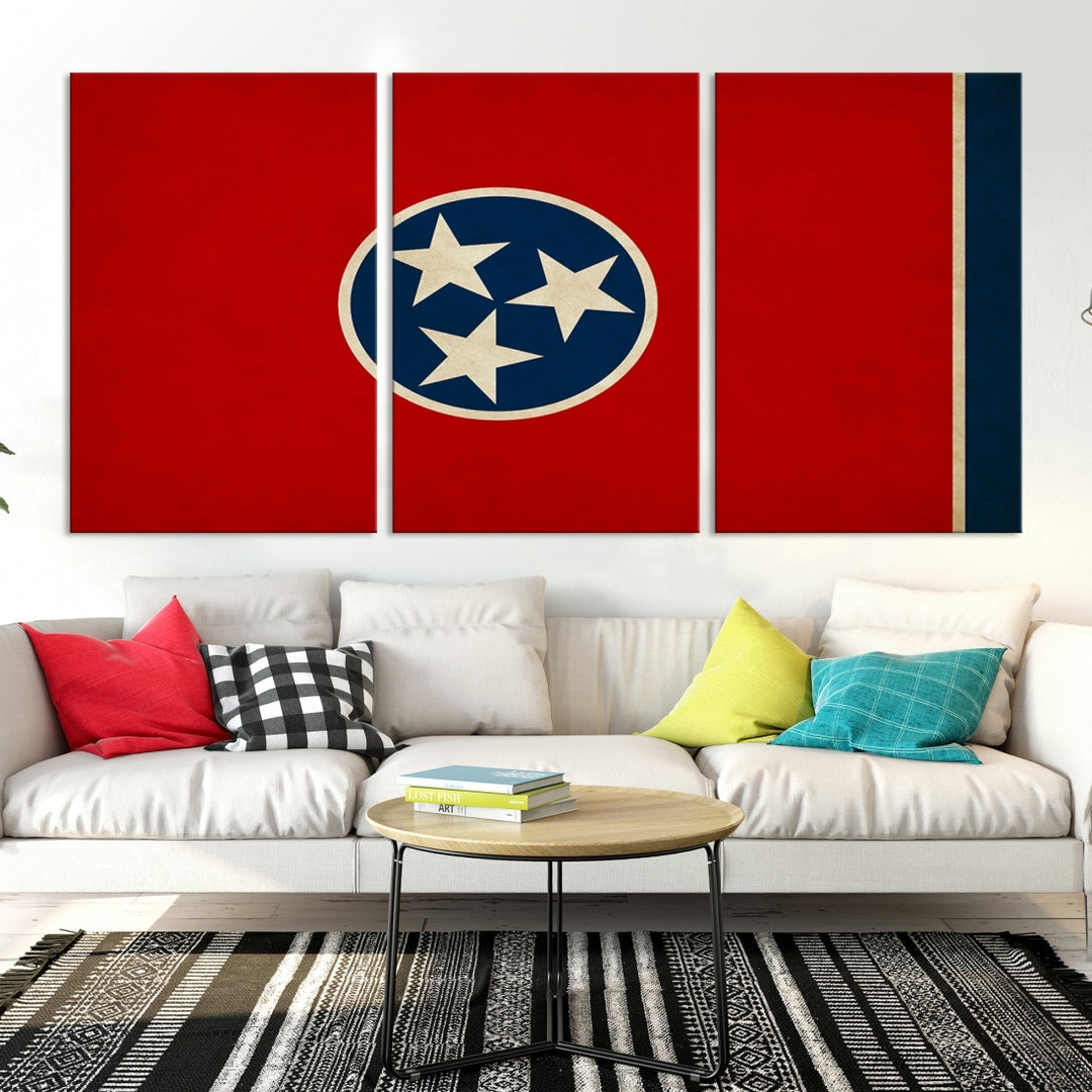 Tennessee States Flag Wall Art Canvas Print