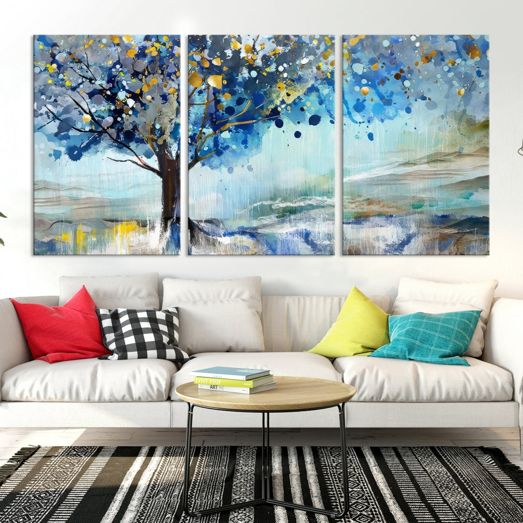 Watercolor Style Abstract Tree Printing Wall Art Canvas