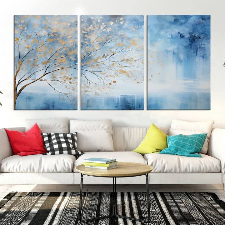 Blue Abstract Tree Wall Art Canvas Printing