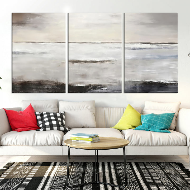 Luxury Beige Abstract Wall Art Canvas Print