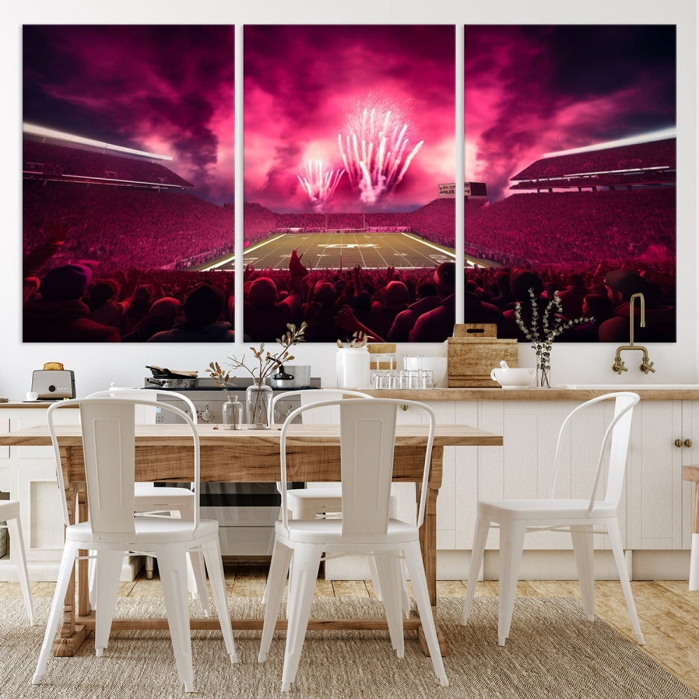 Impresión de lienzo de arte de pared de fútbol del estadio Bryant Denny, impresión de arte de pared de deporte de juego 