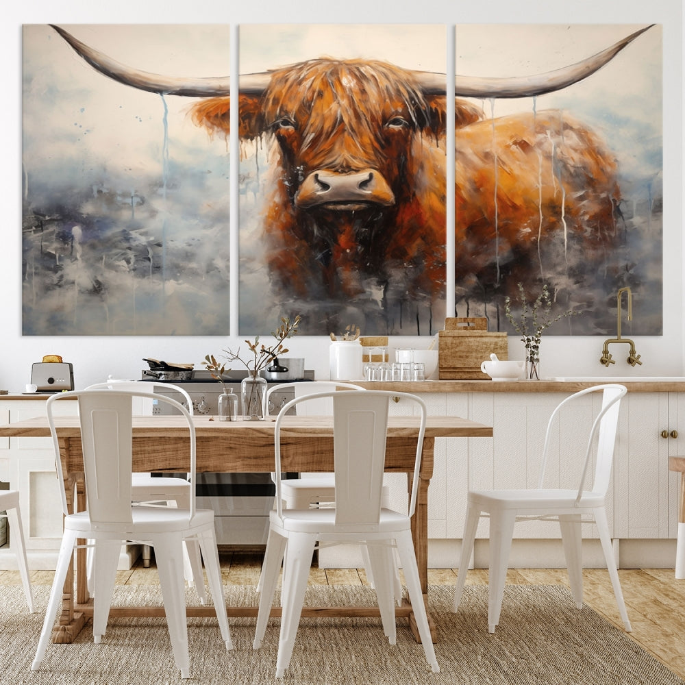 Art mural abstrait de vache Impression sur toile