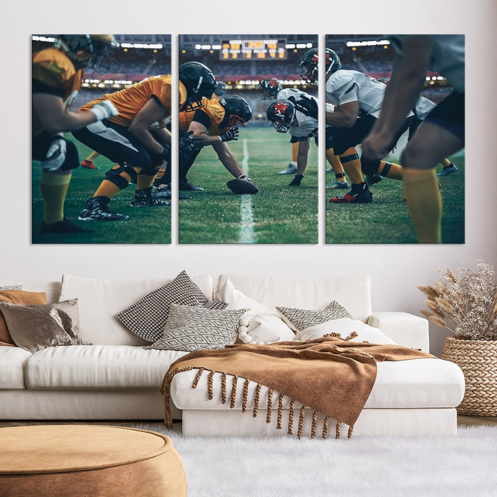 American Football Playing Wall Art Canvas Print