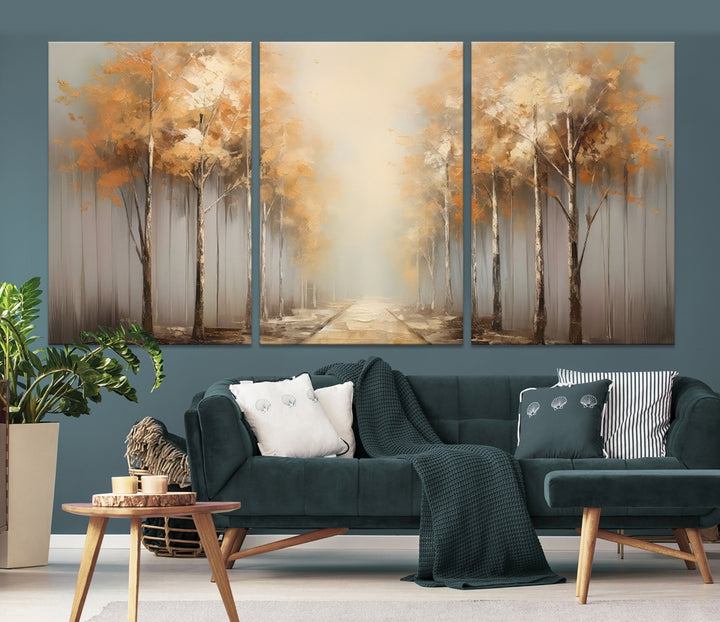 Abstract Autumn Fall Tree Wall Art Canvas Print