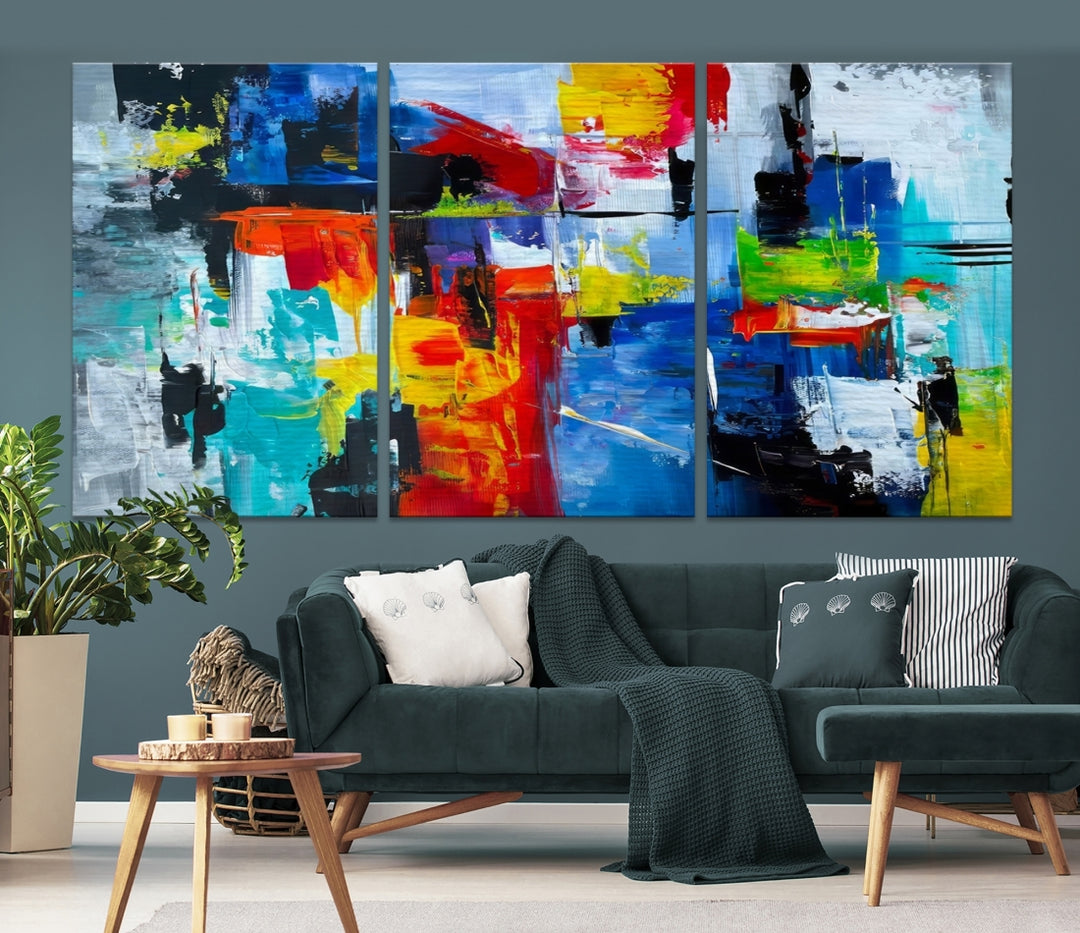 Colorful Abstract Wall Art Canvas Print Size