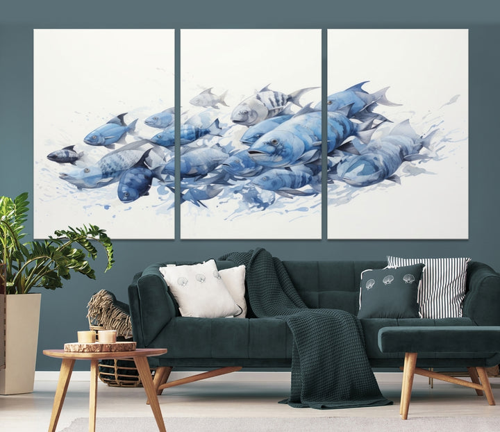 Arte abstracto de la pared de peces Lienzo