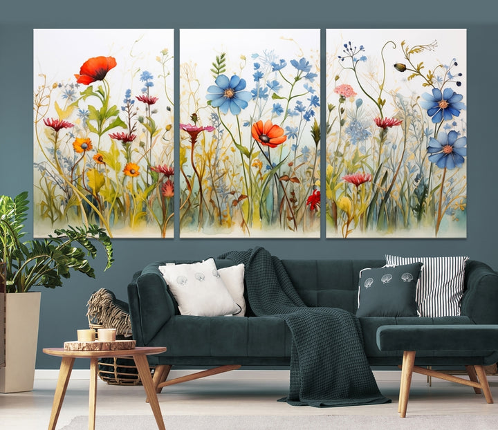 Impresión abstracta de la lona del arte de la pared de la flor para la decoración moderna del comedor de la oficina del hogar