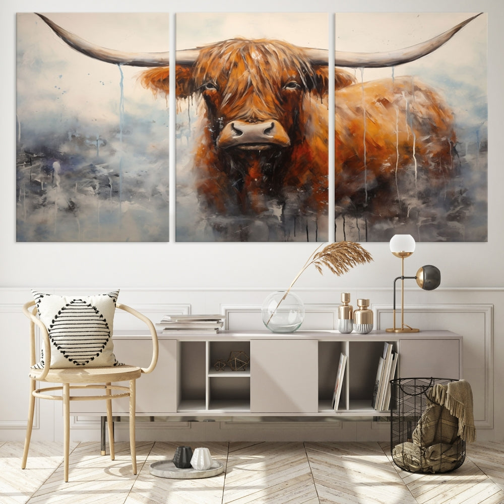 Abstract Cow Wall Art Canvas Print