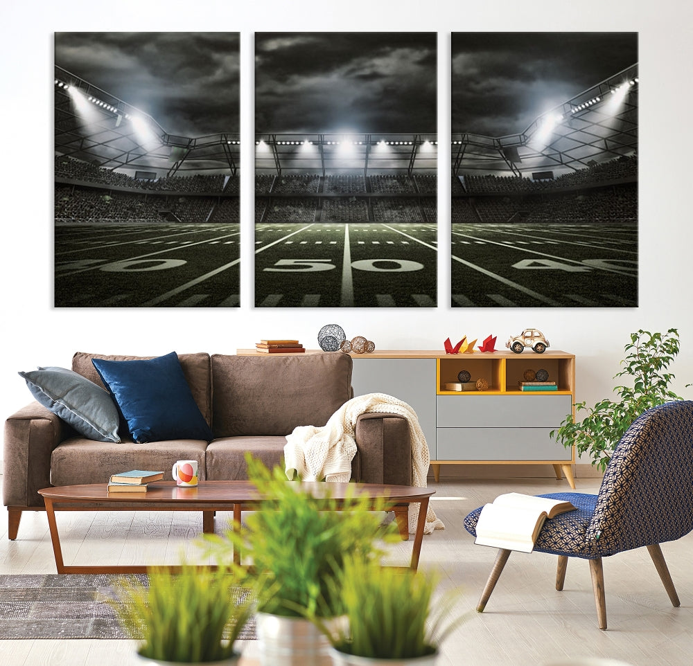 American Football Stadium Wall Art Canvas Print, Stadium Sport Wall Art Print