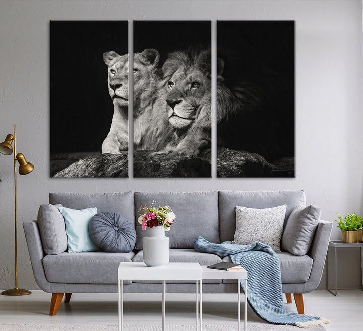 Art mural de la famille Lion Impression sur toile