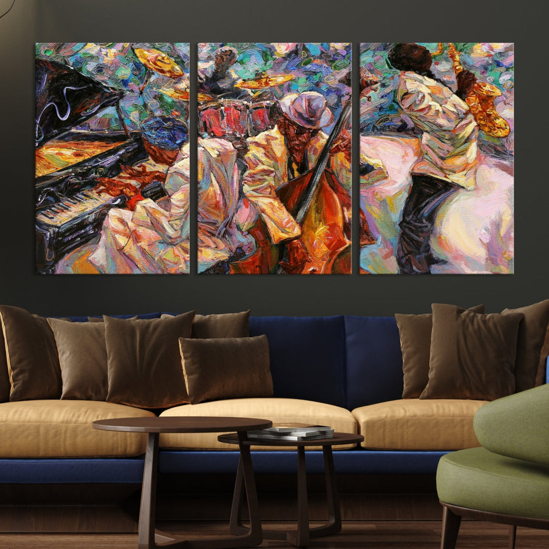 African American Jazz Music Abstract Wall Art Painting Canvas Wall Art