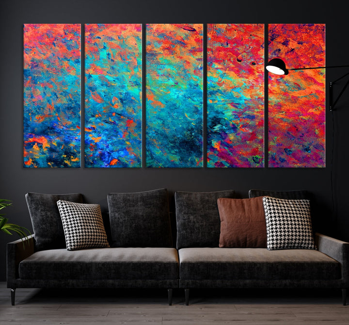 Lienzo abstracto colorido para pared, impresión moderna, decoración del hogar, arte abstracto vívido