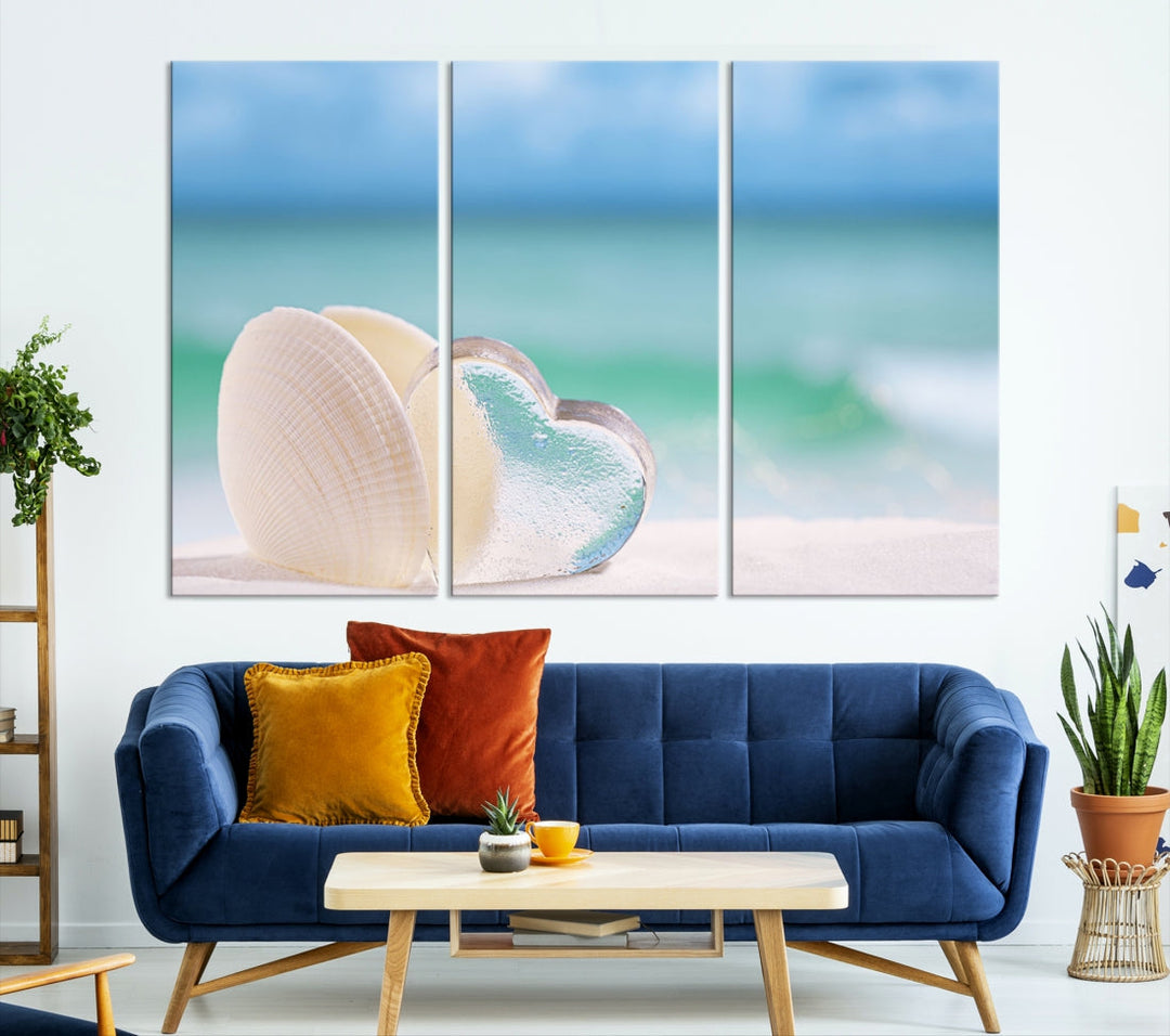 Beach Love Seashell Wall Art Canvas Print