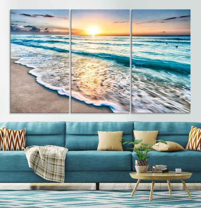 Fantástica playa de la isla tropical, arte de pared grande, impresión en lienzo
