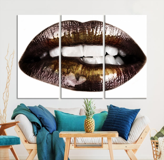 Close Up Lips Wall Art Canvas Print