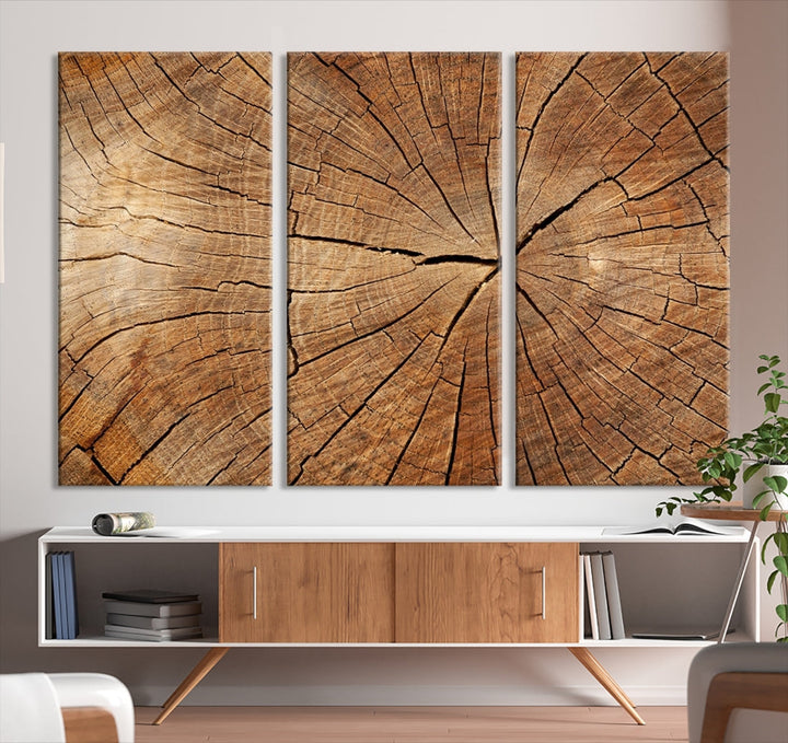 Textura de madera decoración de la pared grieta de madera impresión de lienzo abstracto moderno arte de la pared de moda impresión abstracta de lujo conjunto de arte de pared extra grande