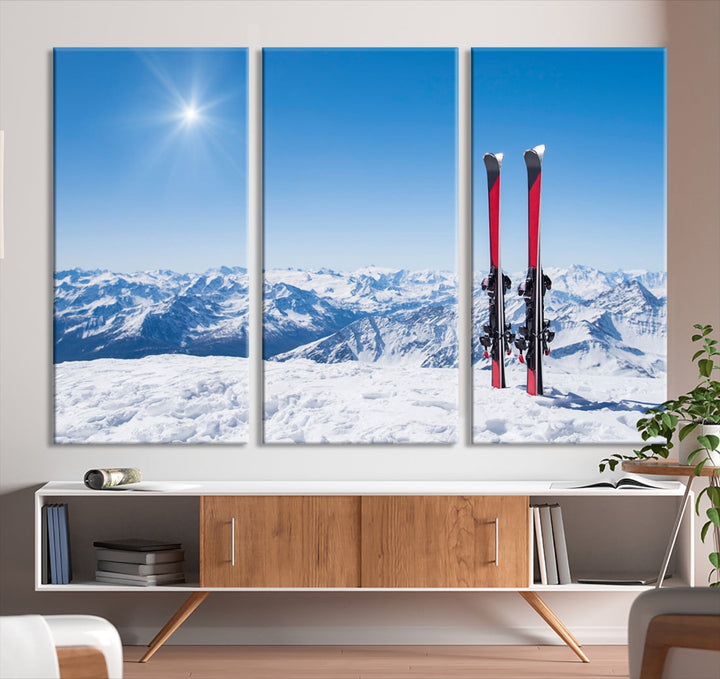 Saison de ski Neige Art mural Impression sur toile