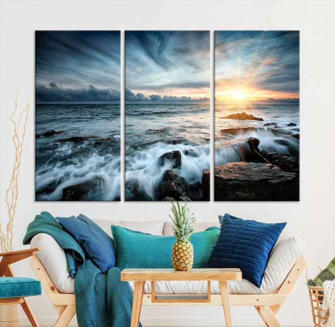 Sunset and Stones Wall Art Canvas Print