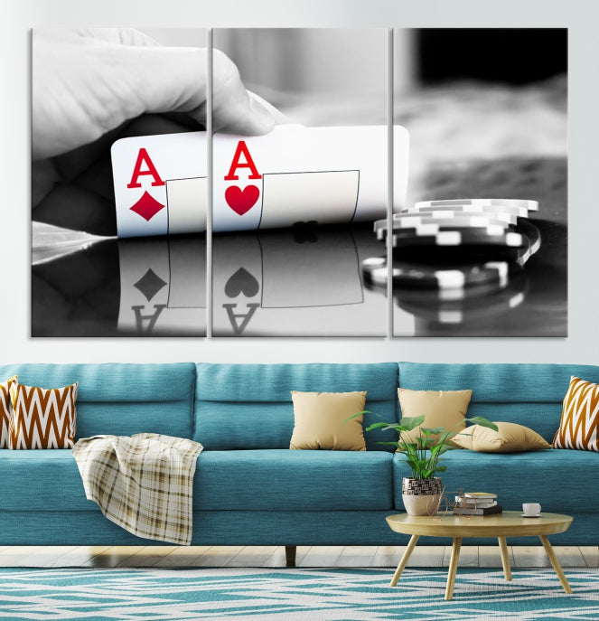 Aces Poker Art Poker Game Wall Art Canvas Print