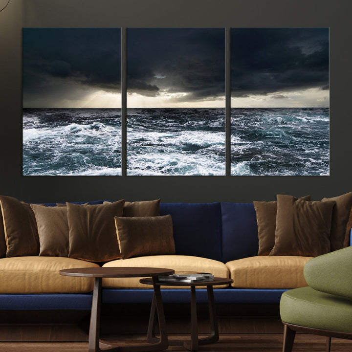 Ocean and Storm Canvas Art Print Hanging Great Print Ocean and