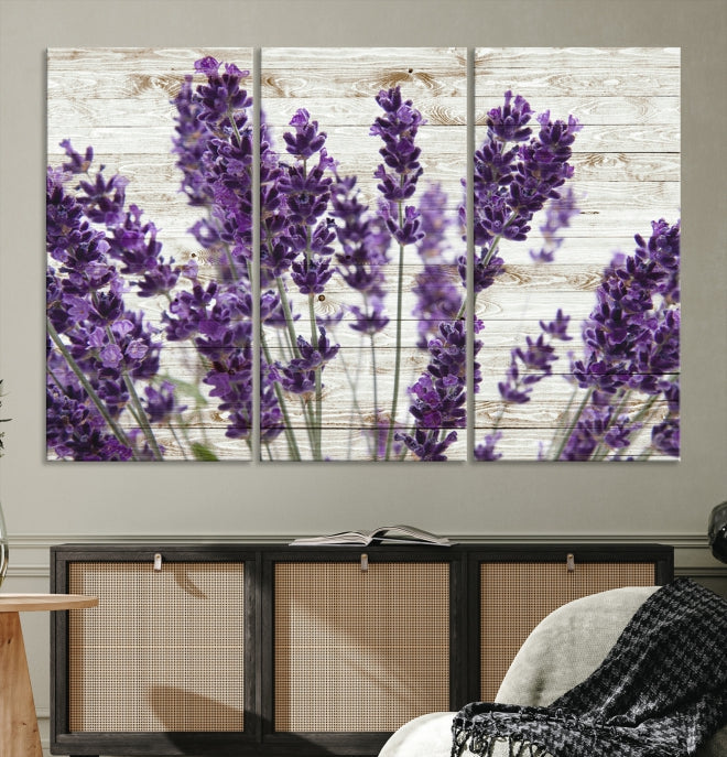 Large Lavender Wall Art Purple Flower Canvas Print