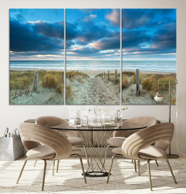 Beach Ocean Sun Sand Wall Art Canvas Print