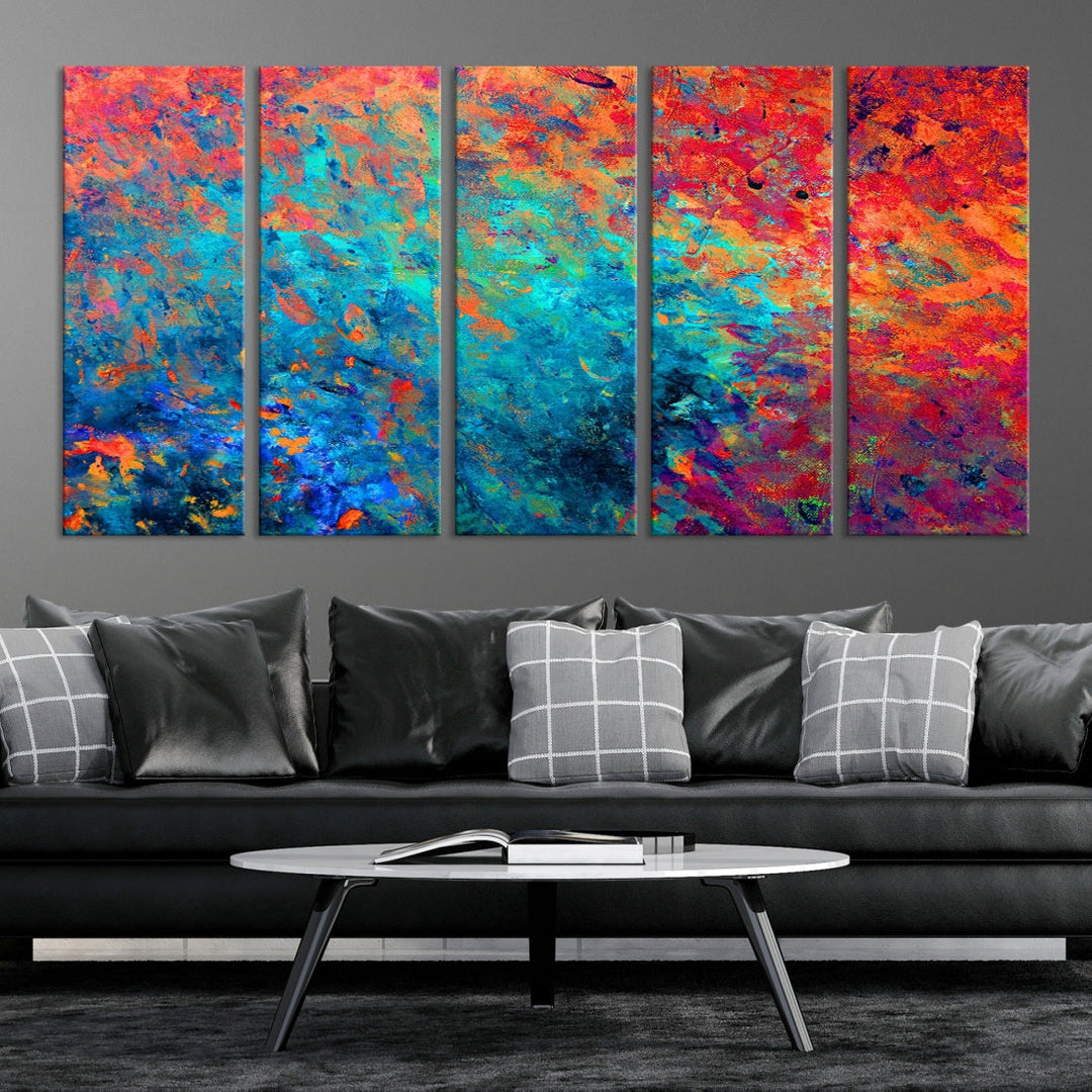 Colorful Abstract Canvas Wall Art Print Vivid Abstract Art