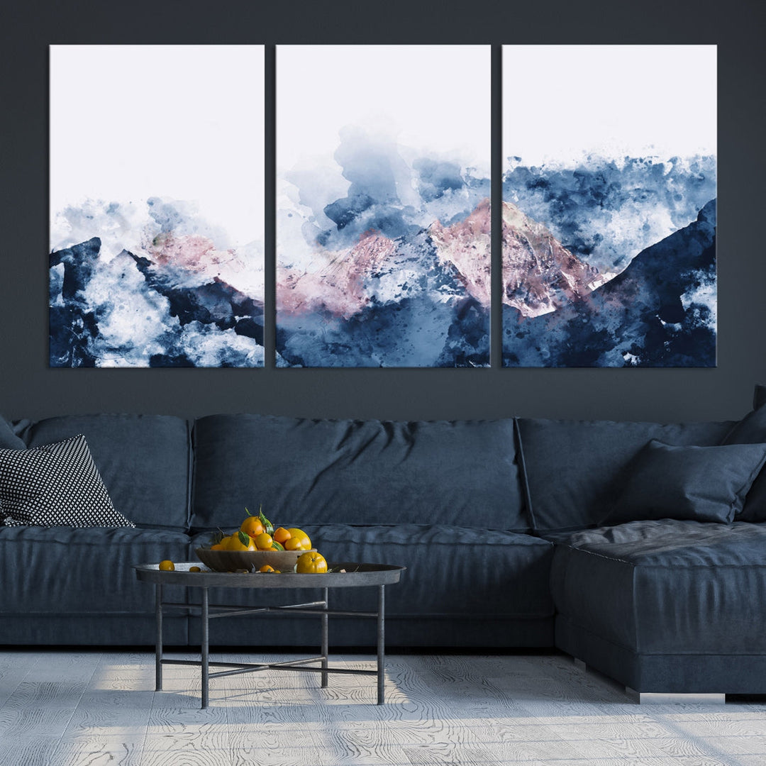 Arte abstracto del paisaje de la montaña pintura lienzo impresión arte de la pared de la montaña