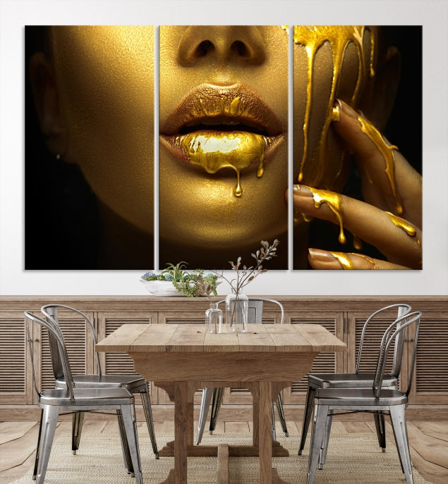 Gold and Women Wall Art Canvas Print