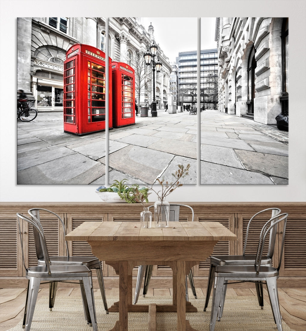London Phone Club Wall Art, Red Telephone Club, London Night Canvas Print