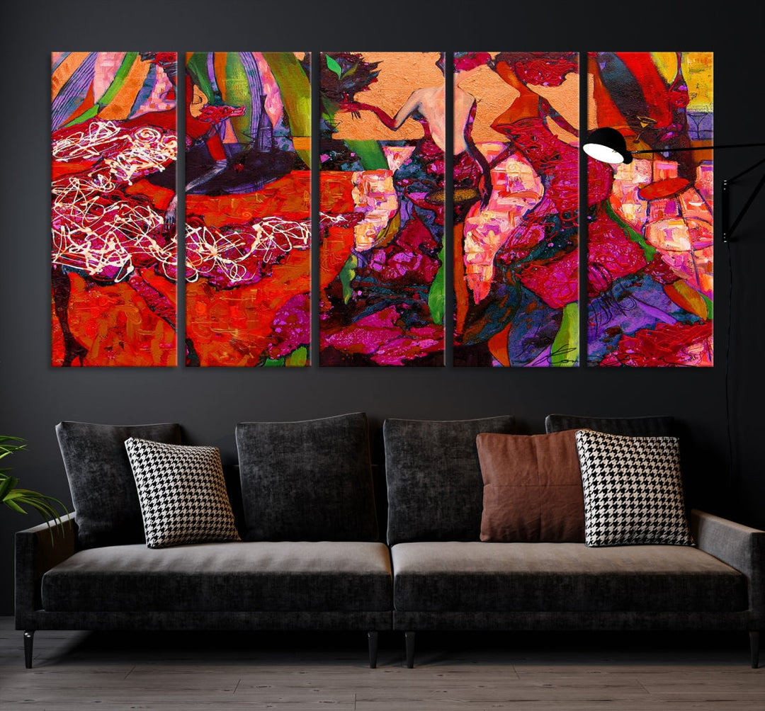 Colorful Women Dance Canvas Wall Art Print Music Wall Art