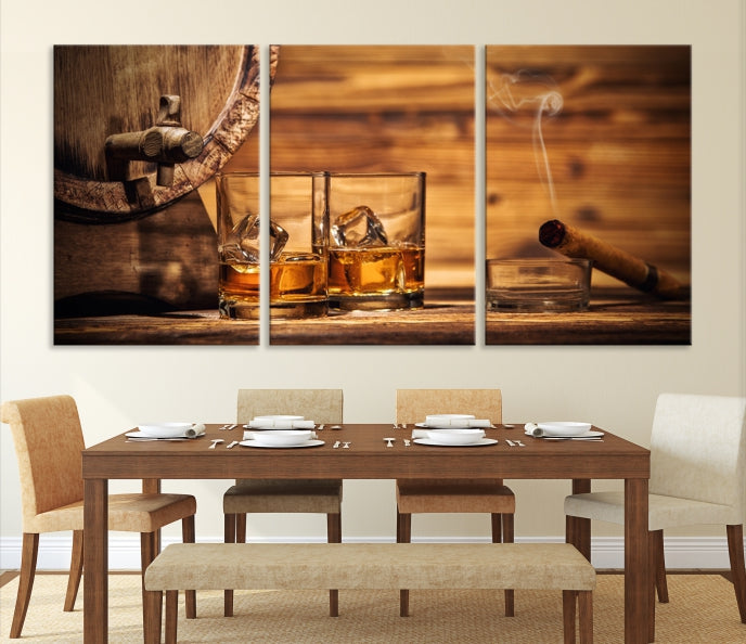 Rustic Whiskey and Barrel Canvas Print