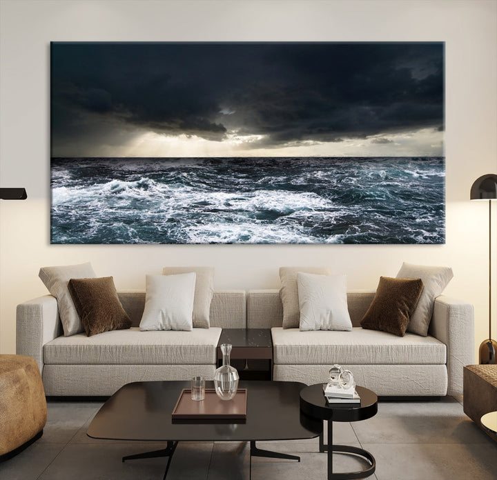 Ocean and Storm Canvas Art Print Hanging Great Print Ocean and