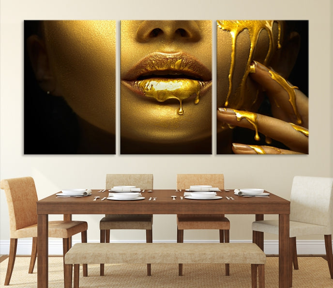 Gold and Women Wall Art Canvas Print