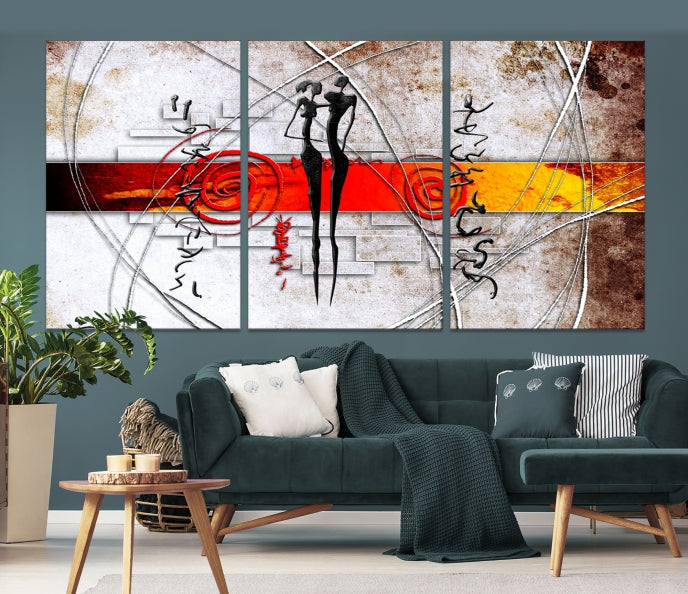 Peinture africaine abstraite sur toile, impression d'art mural