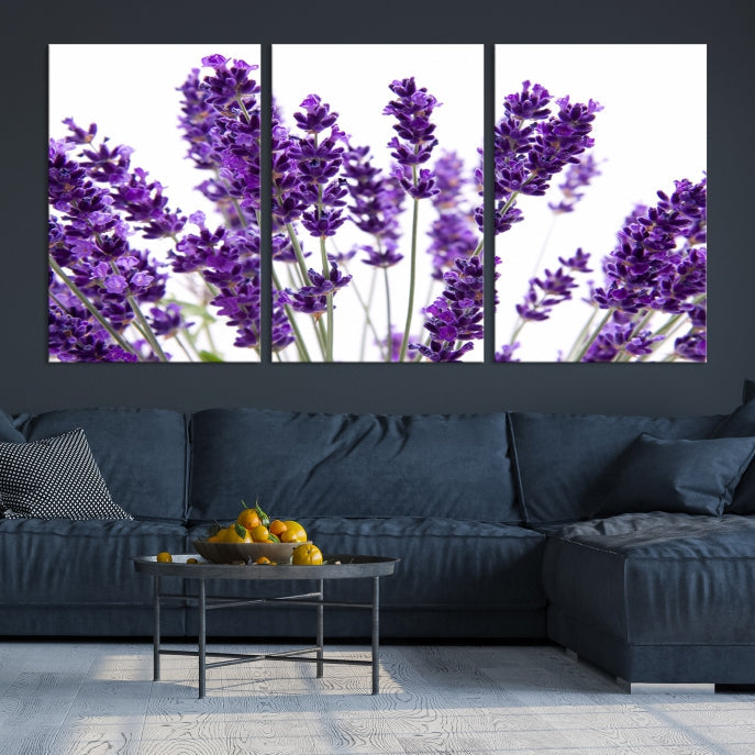 Lavender Flowers Wall Art Floral Canvas Print
